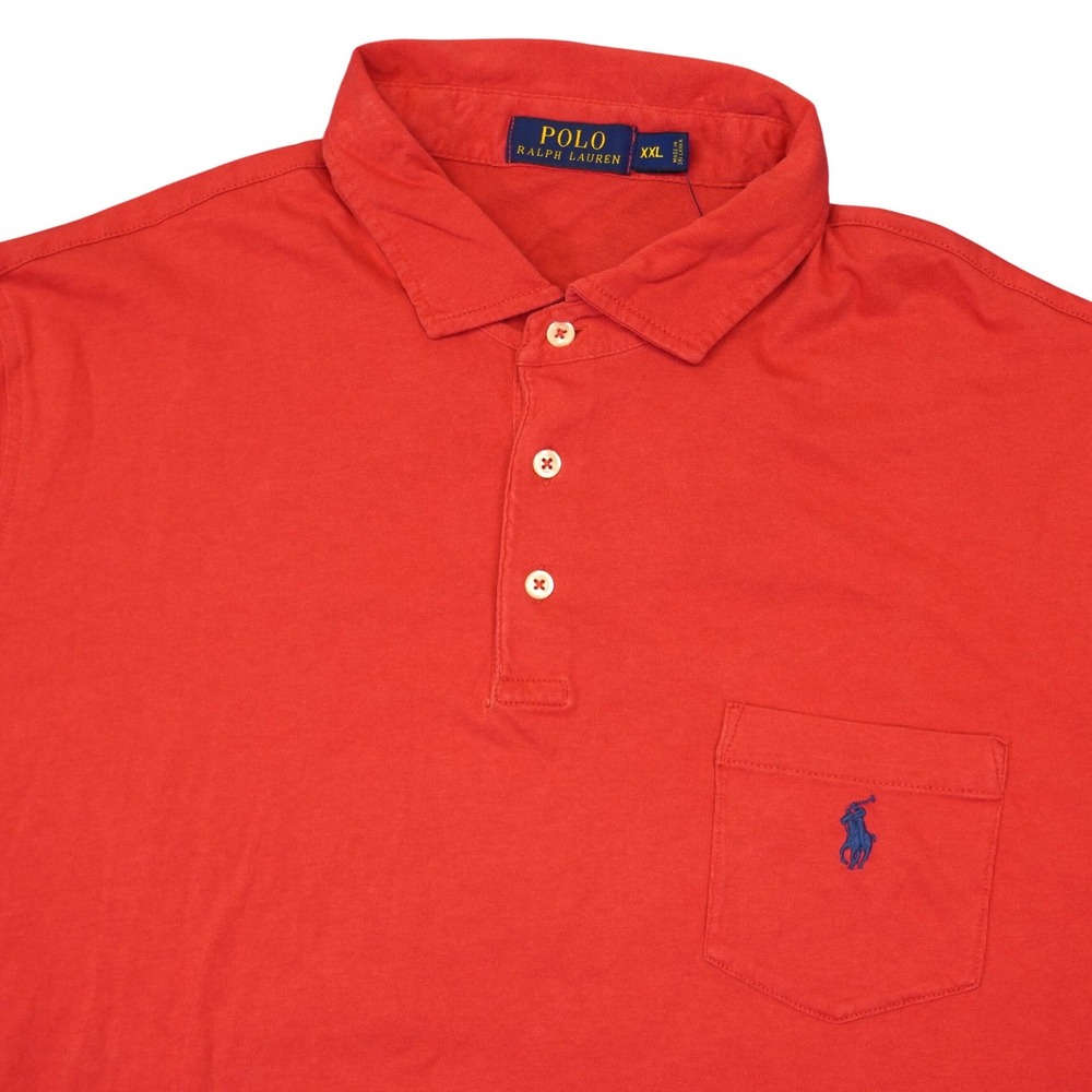 Polo Ralph Lauren Polo Shirt Mens XXL Red Pocket Short Sleeve Cotton Jersey Logo